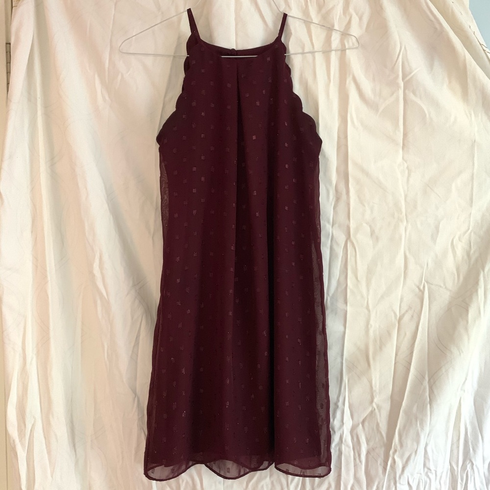 Maroon Patterned Dress